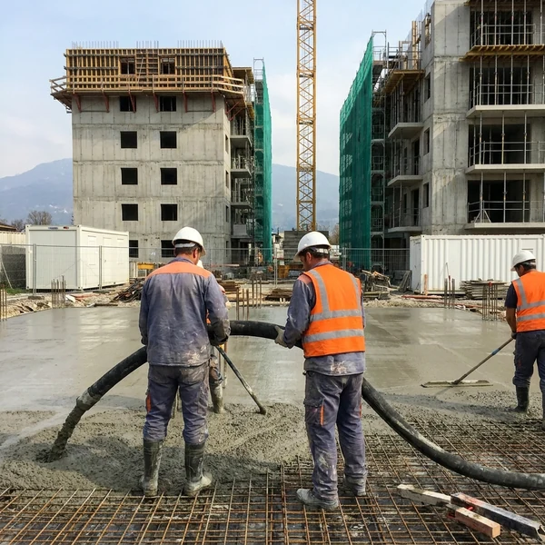 Beton pompasıyla döşeme betonu dökümü